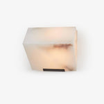 Alabaster Plug-In Wall Sconce with Integrated LED – Modern Staircase Lighting