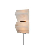 Alabaster Plug-In Wall Sconce with Integrated LED – Modern Staircase Lighting