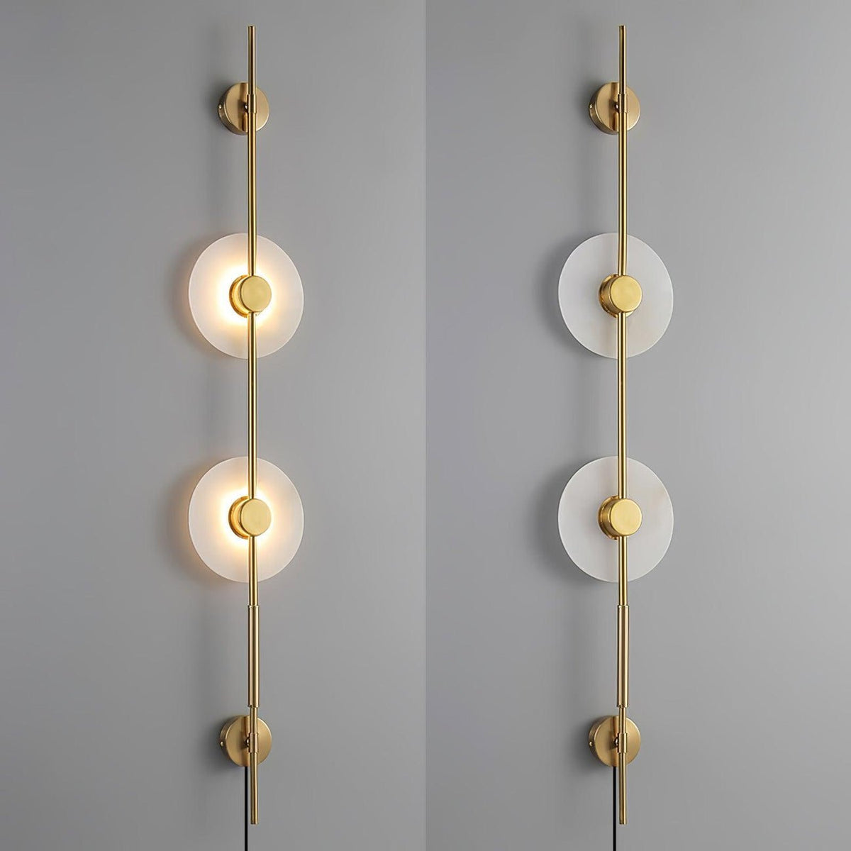 Alabaster Vertical Plug In Wall Sconce