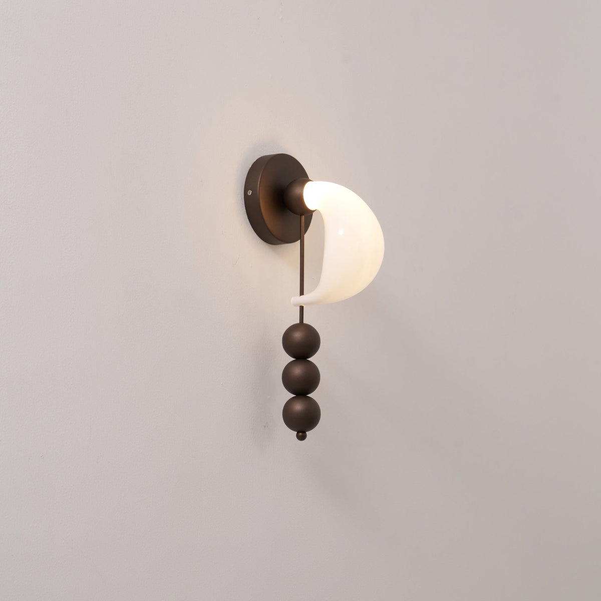 Alabris Sculptural LED Wall Sconce in Opal Glass and Metal