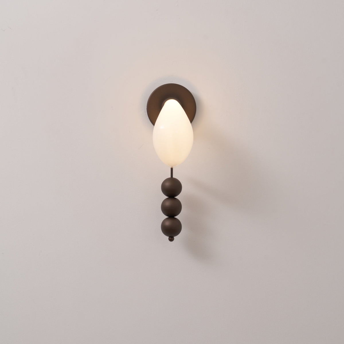 Alabris Sculptural LED Wall Sconce in Opal Glass and Metal