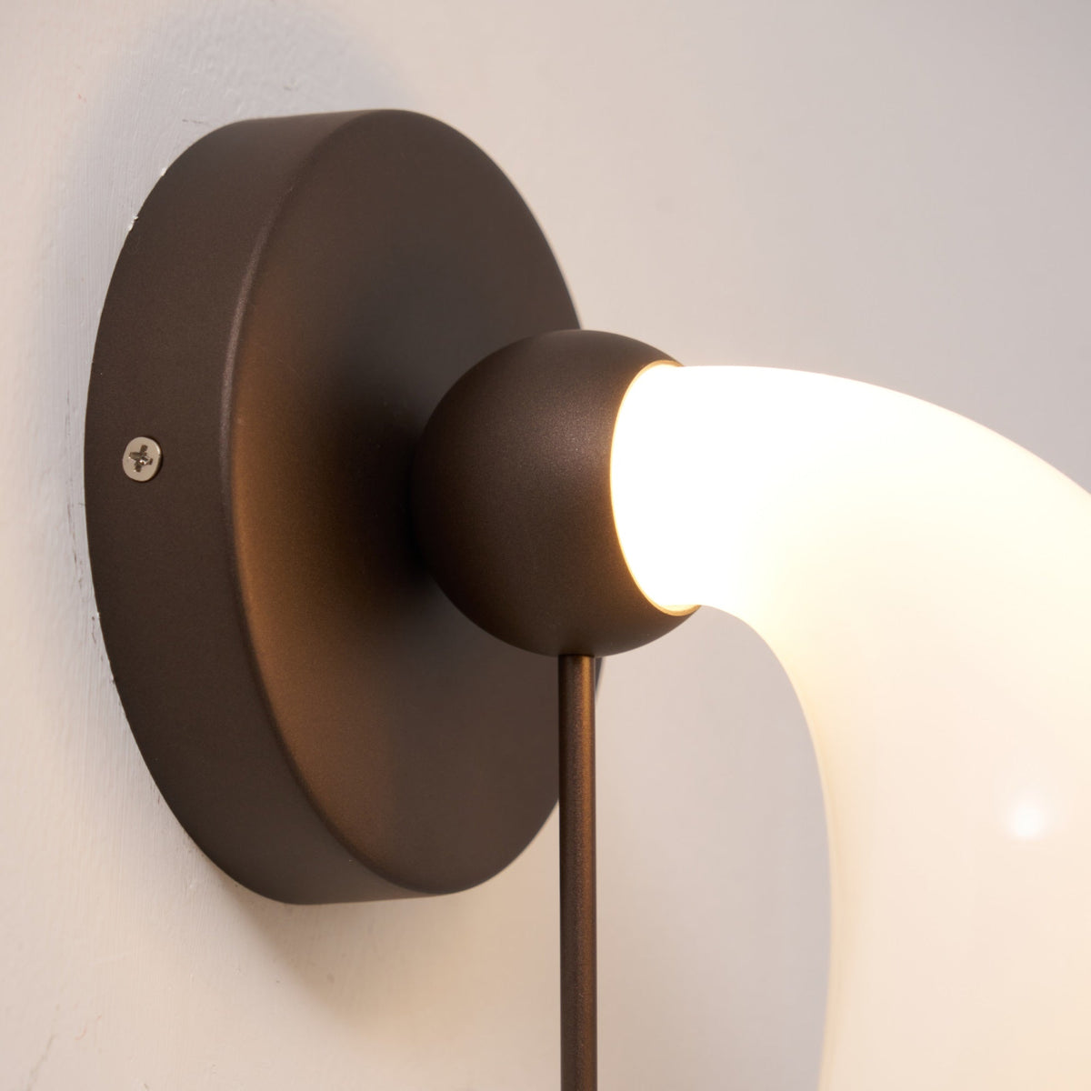 Alabris Sculptural LED Wall Sconce in Opal Glass and Metal
