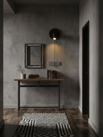 Alaric Wall Sconce in Black Travertine and Walnut Wood