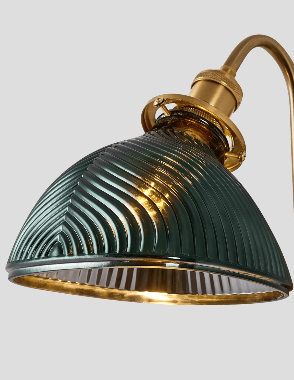 Alaric Fluted Glass Wall Sconce with Brass and Walnut Accents