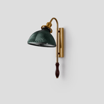 Alaric Fluted Glass Wall Sconce with Brass and Walnut Accents