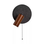Alaric Wall Sconce in Black Travertine and Walnut Wood