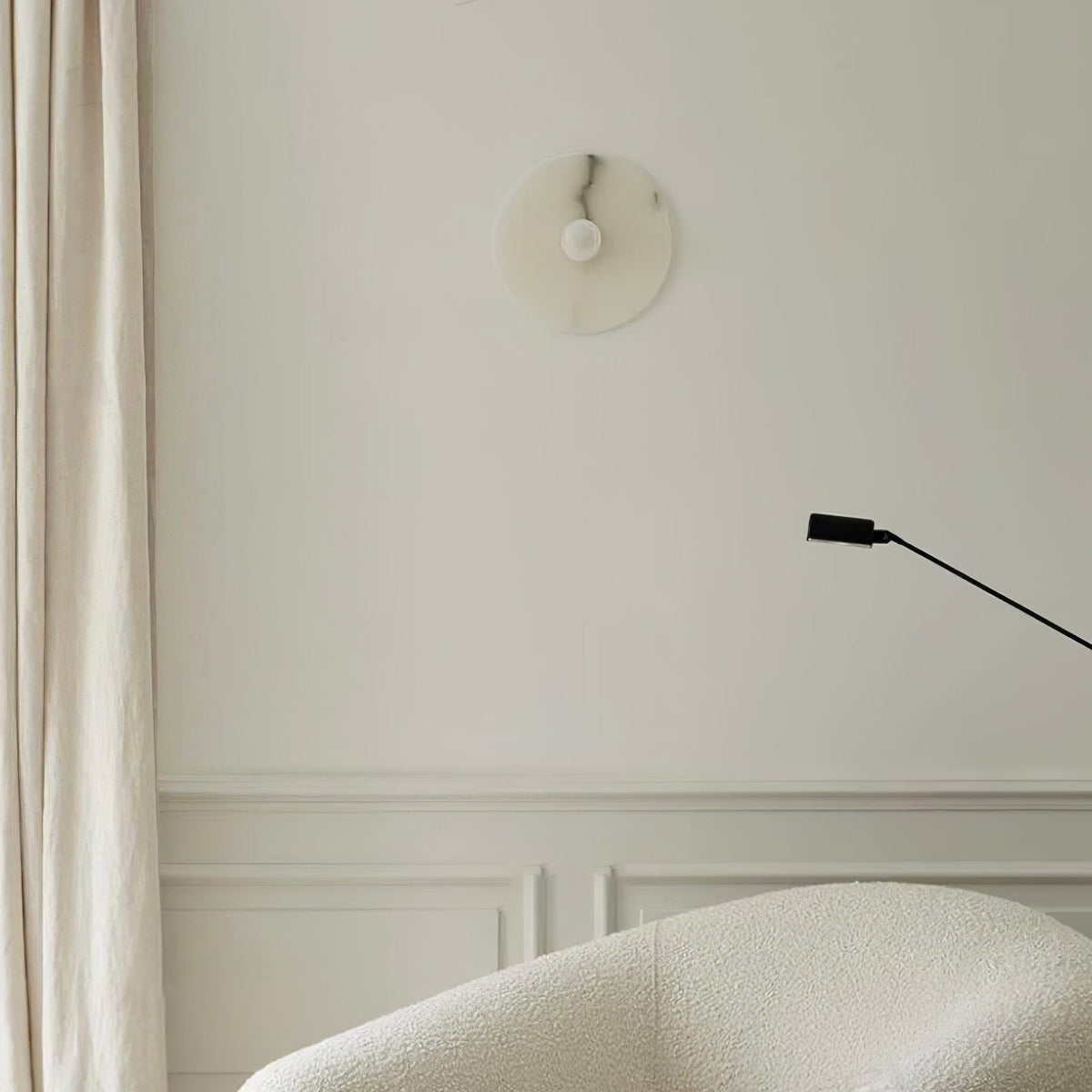 Yunhua Alabaster Wall Sconce – Modern Minimalist Round Wall Light