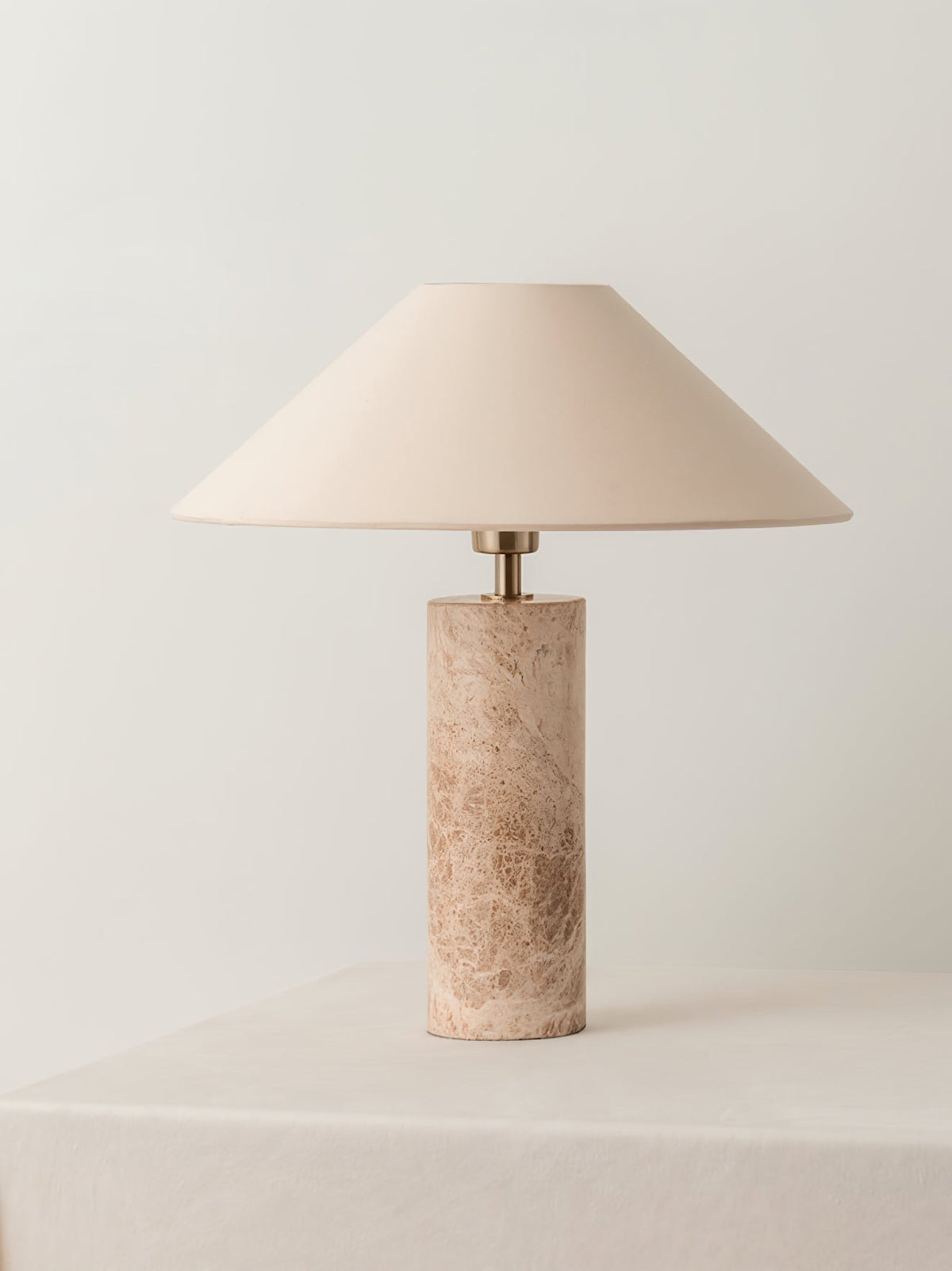 Alba Stone Table Lamp – Marble Base with Fabric Shade for Modern Interiors