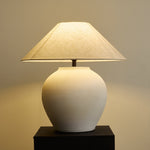 Albarella Ceramic Table Lamp with Fabric Shade for Bedroom & Living Room