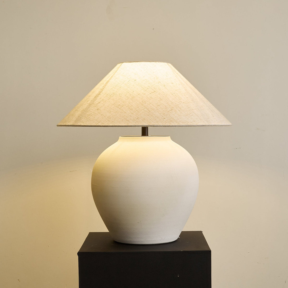 Albarella Ceramic Table Lamp with Fabric Shade for Bedroom & Living Room