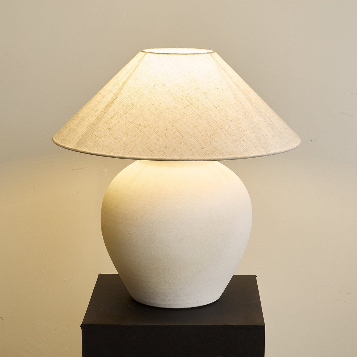Albarella Ceramic Table Lamp with Fabric Shade for Bedroom & Living Room