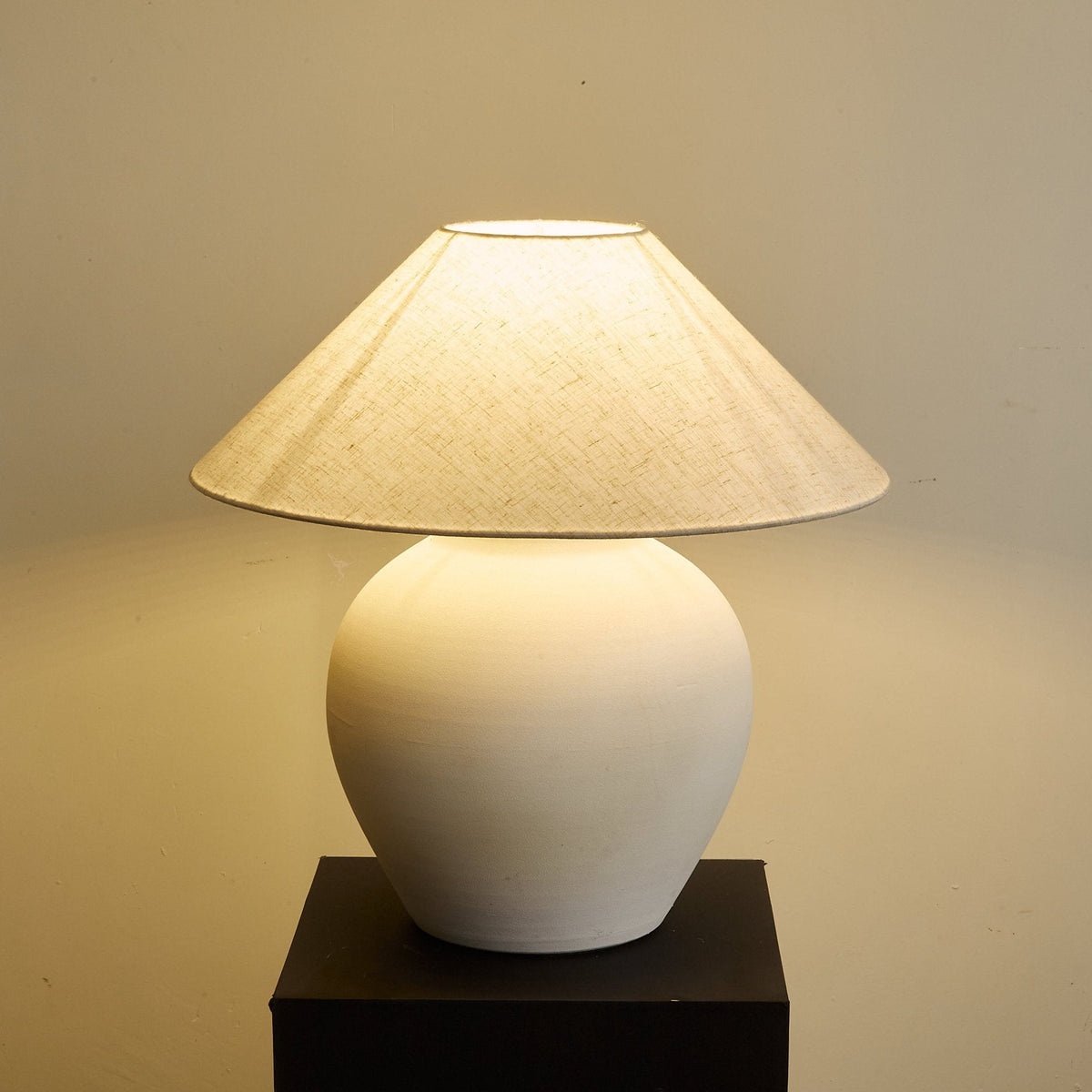 Albarella Ceramic Table Lamp with Fabric Shade for Bedroom & Living Room