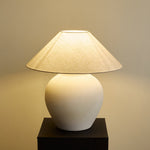 Albarella Ceramic Table Lamp with Fabric Shade for Bedroom & Living Room