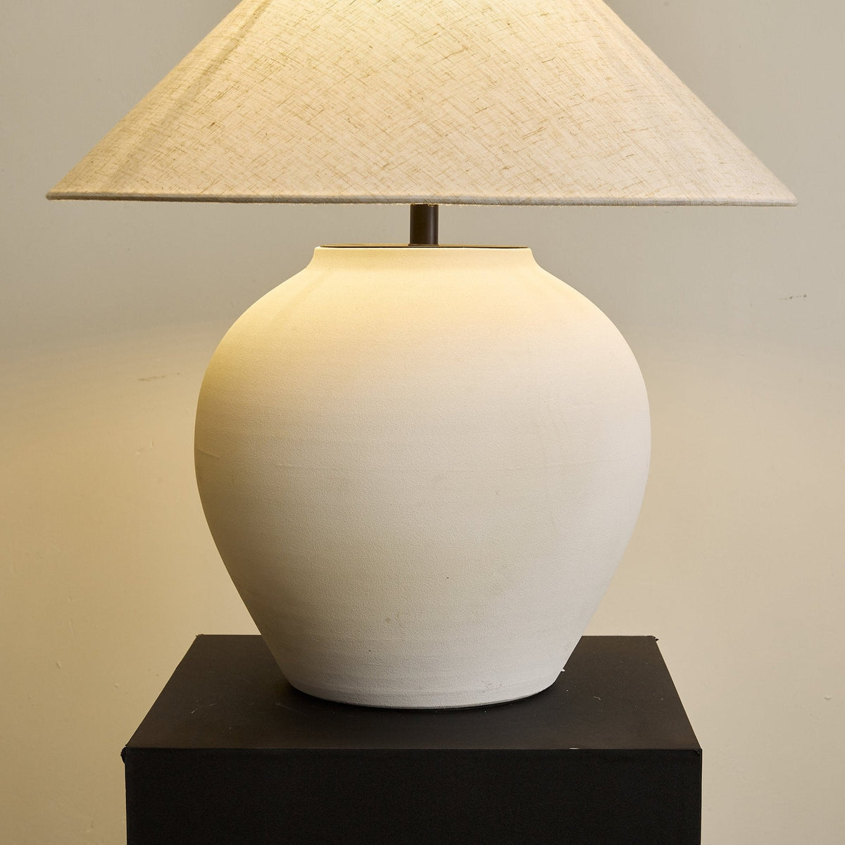Albarella Ceramic Table Lamp with Fabric Shade for Bedroom & Living Room