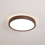 Alder Frame Wood LED Ceiling Light – Modern Flush Mount for Bedroom and Living Room