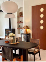 Alder Sculptural Burl Wood Table Lamp with Geometric Shade