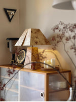 Alder Sculptural Burl Wood Table Lamp with Geometric Shade