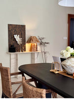 Alder Sculptural Burl Wood Table Lamp with Geometric Shade