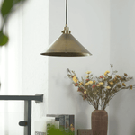 Alessia Cone Pendant Light in Antique Brass – Modern Minimalist Ceiling Lamp