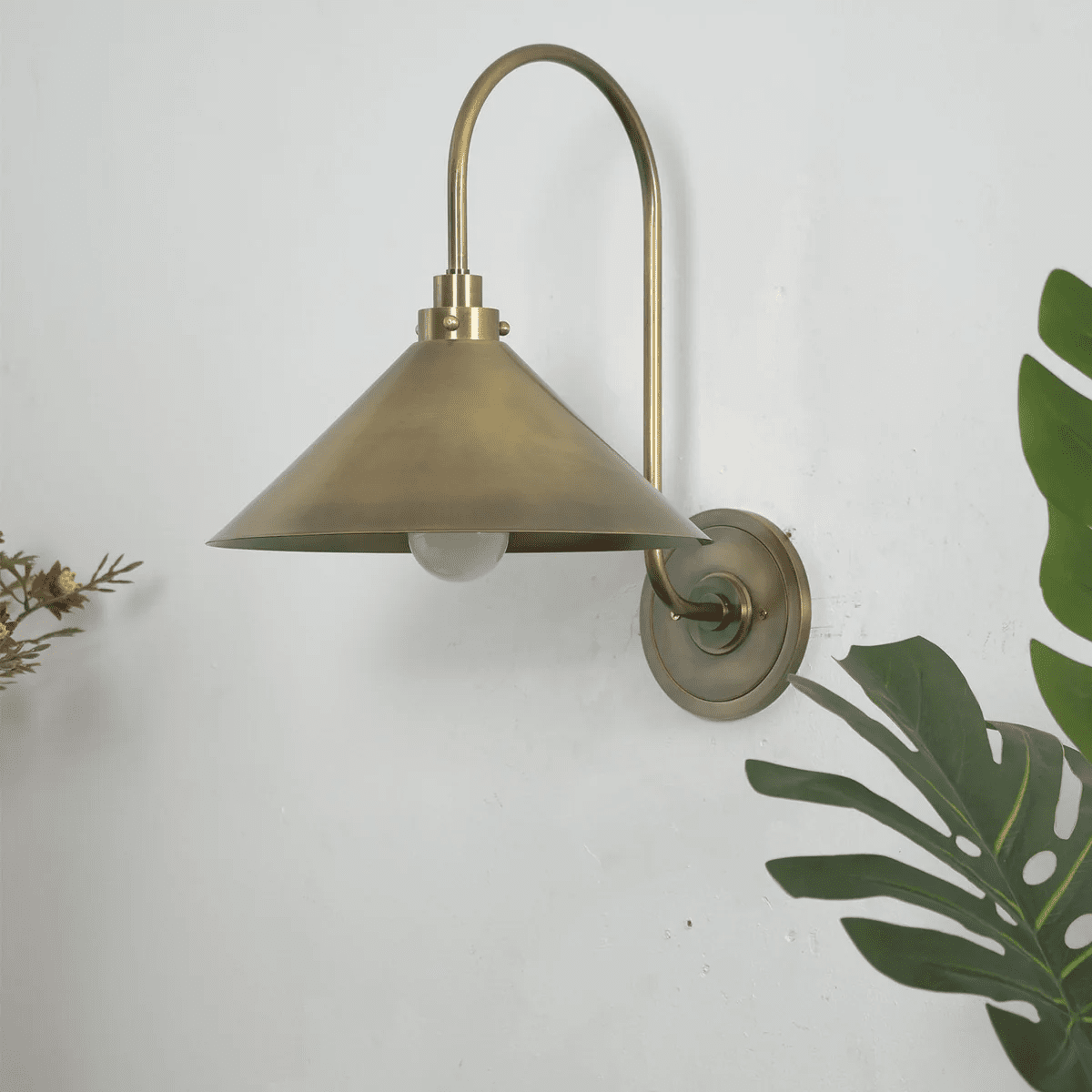 Alessia Cone Wall Sconce in Antique Brass for Modern Interiors