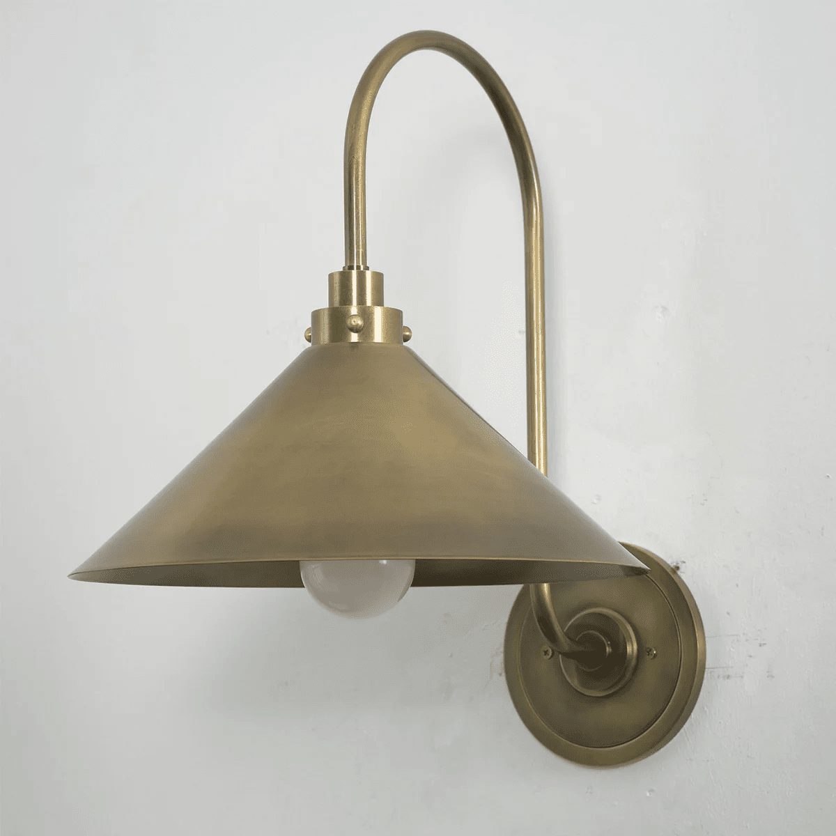 Alessia Cone Wall Sconce in Antique Brass for Modern Interiors