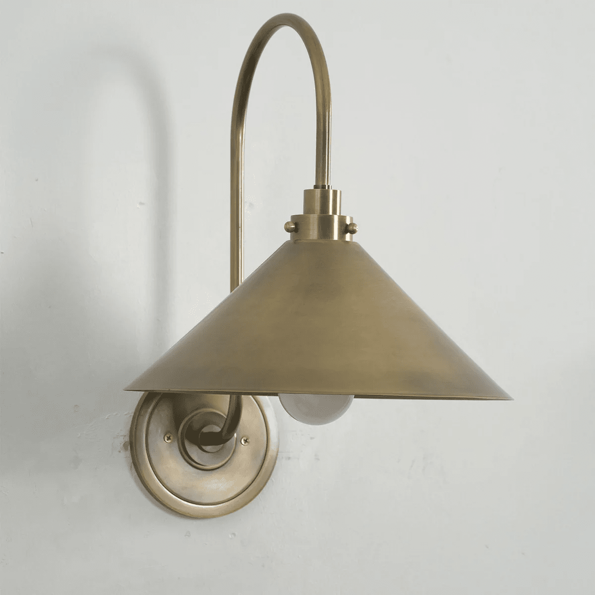 Alessia Cone Wall Sconce in Antique Brass for Modern Interiors