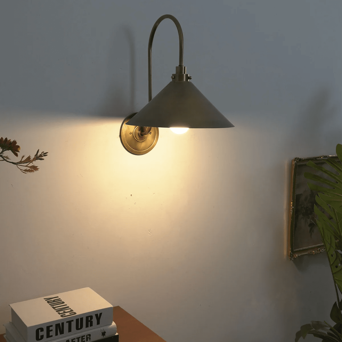 Alessia Cone Wall Sconce in Antique Brass for Modern Interiors