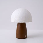 Myco Mushroom Table Lamp with Walnut Wood Base and LED