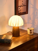 Myco Mushroom Table Lamp with Walnut Wood Base and LED
