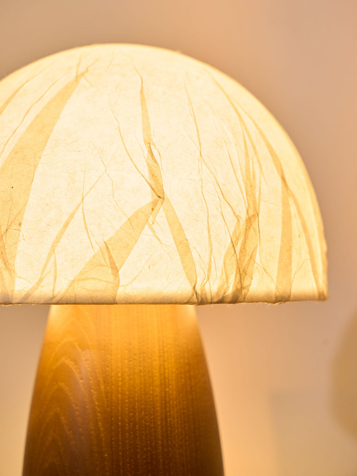 Myco Mushroom Table Lamp with Walnut Wood Base and LED