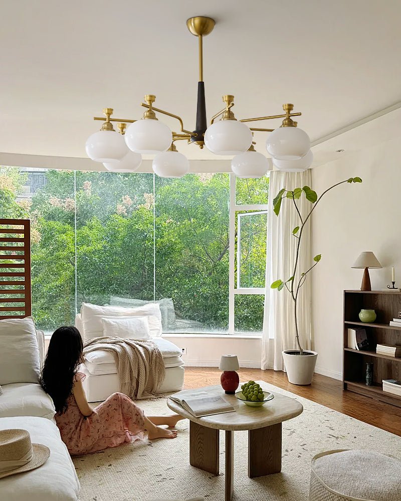 Alistair Sphere Chandelier — Modern Gold & Glass Pendant Light