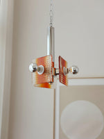 Alohi Modern Orange Glass Pendant Light with Chrome Finish