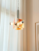 Alohi Modern Orange Glass Pendant Light with Chrome Finish