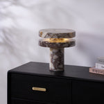 Halo Marble Table Lamp – Sculptural LED Accent Light in Natural Stone