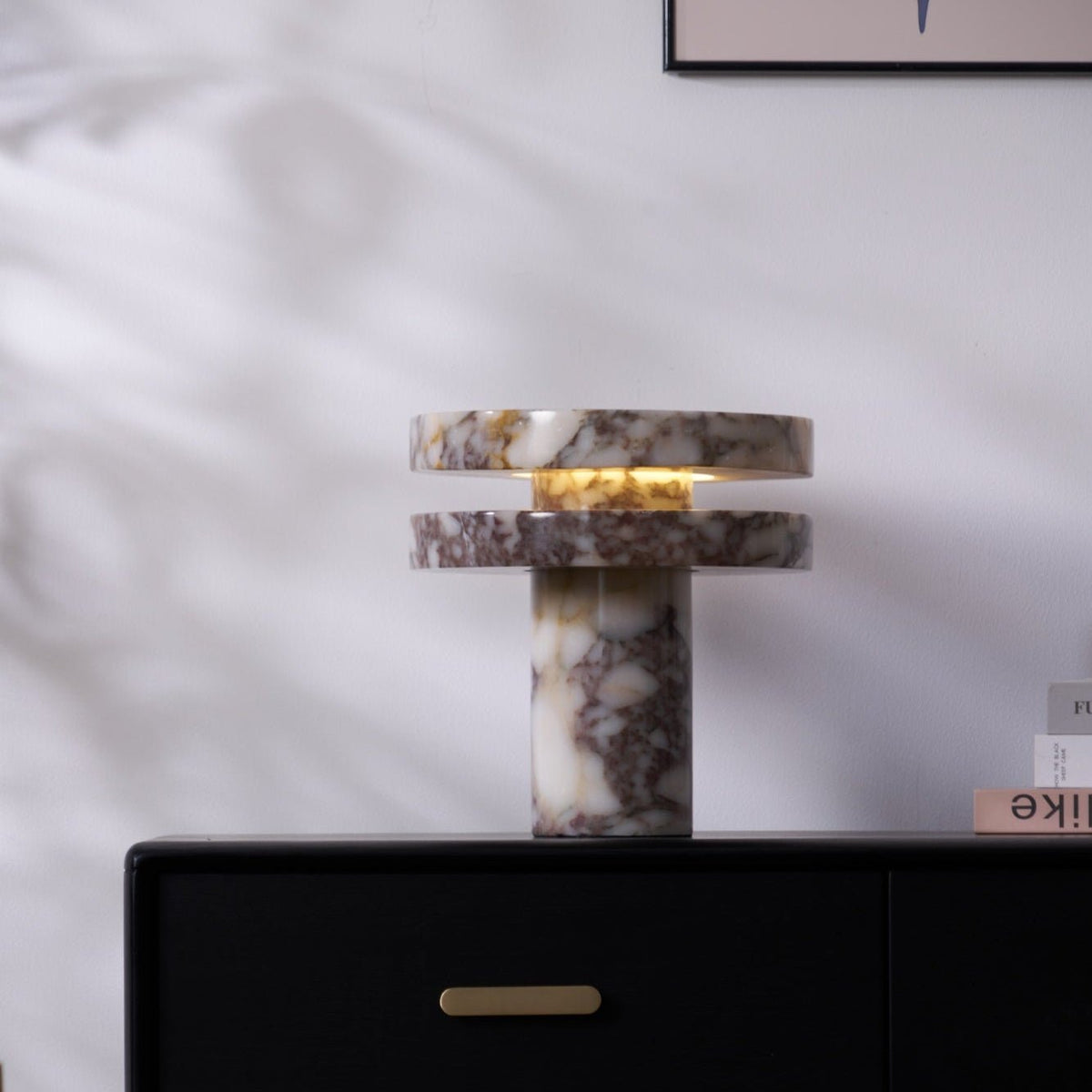 Halo Marble Table Lamp – Sculptural LED Accent Light in Natural Stone