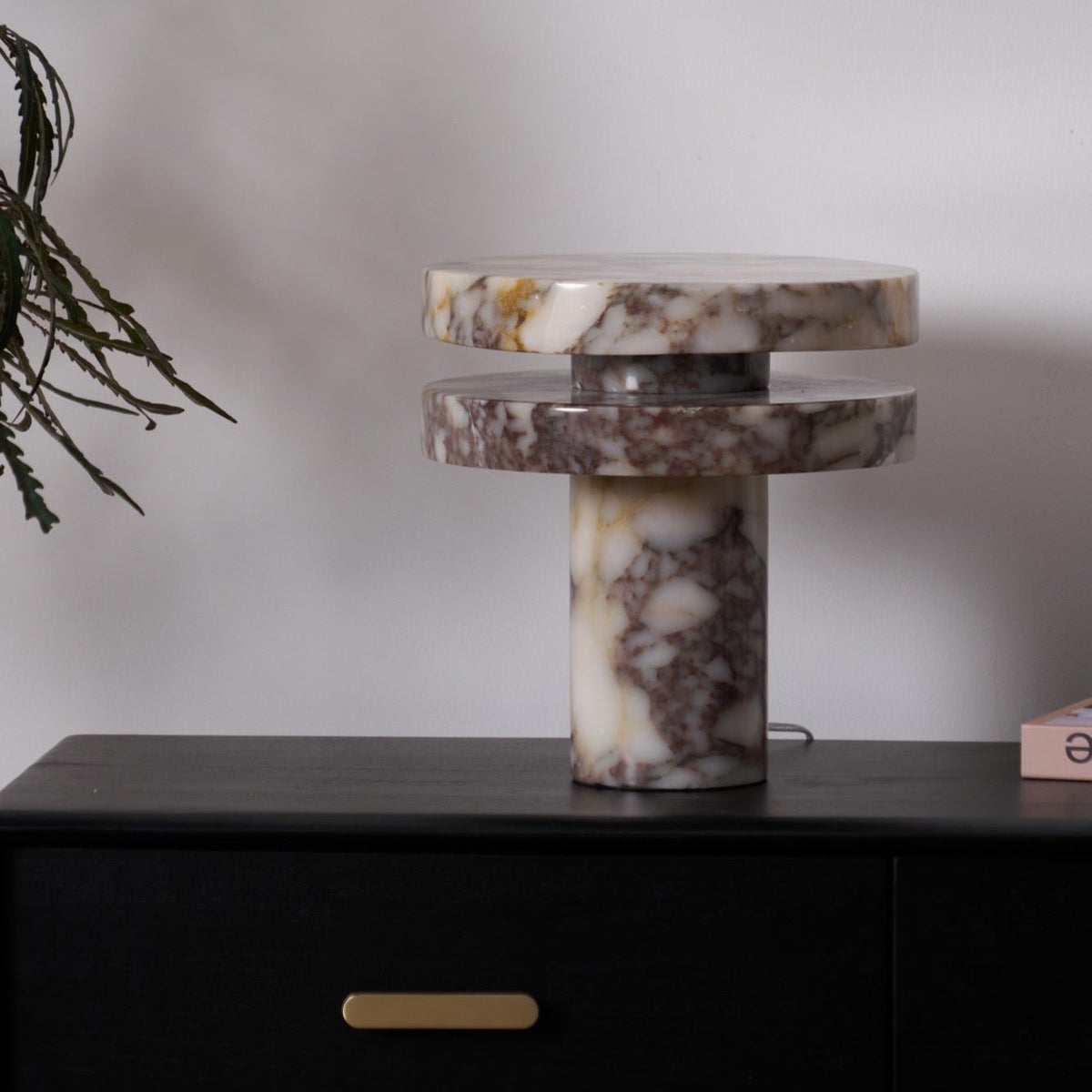 Halo Marble Table Lamp – Sculptural LED Accent Light in Natural Stone