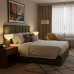 Alto Sculptural Travertine Table Lamp with Opal Glass Shade