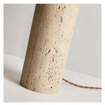 Alto Sculptural Travertine Table Lamp with Opal Glass Shade