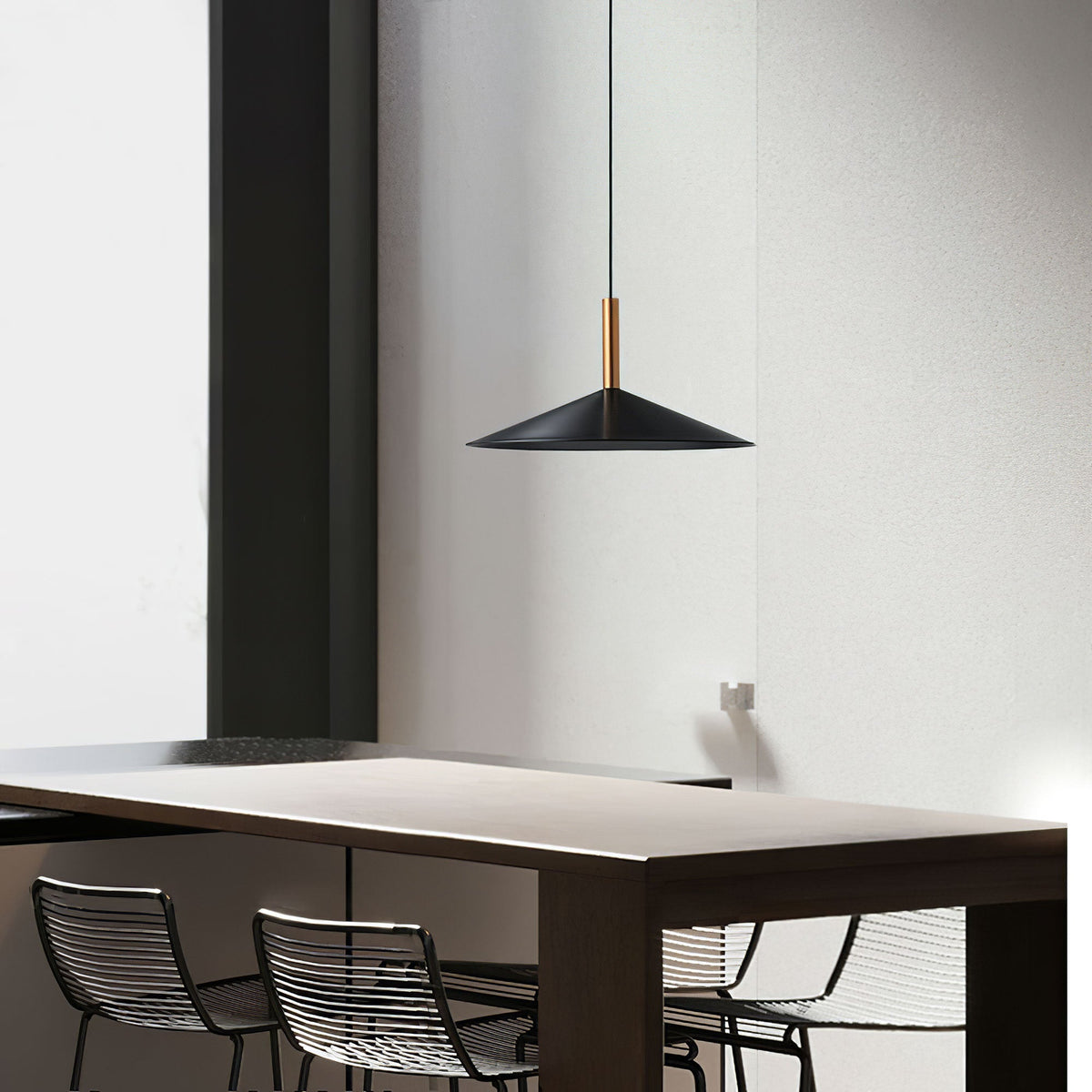 Altura Cone LED Pendant Light in Black and Gold for Modern Interiors