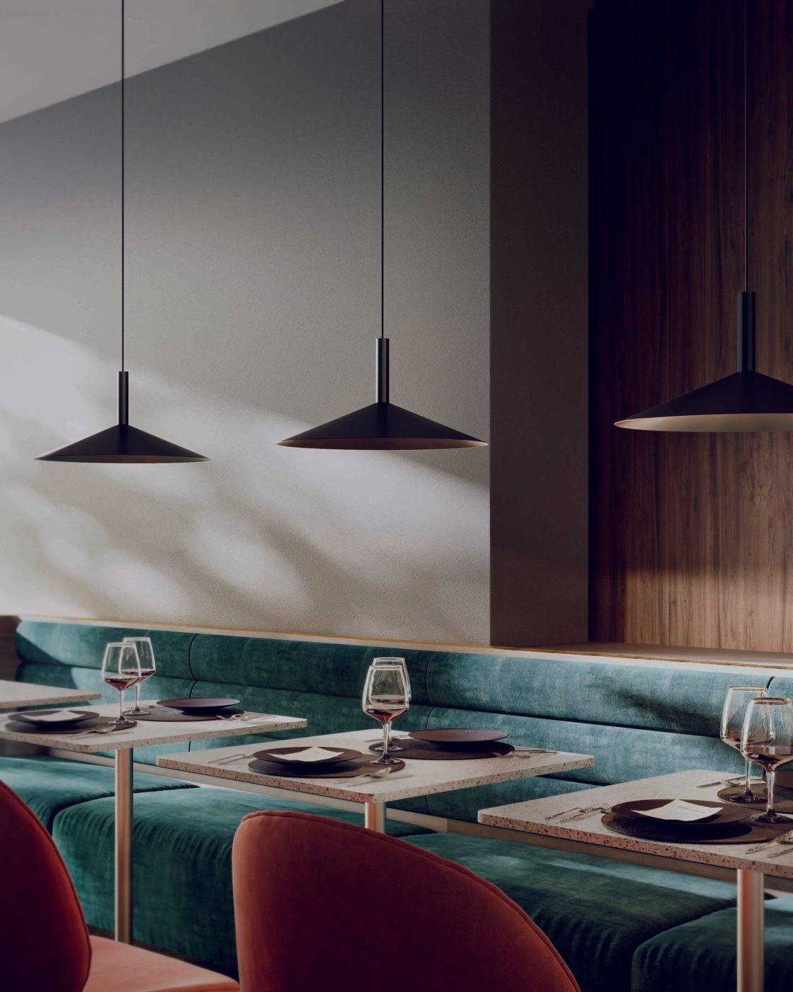 Altura Cone LED Pendant Light in Black and Gold for Modern Interiors