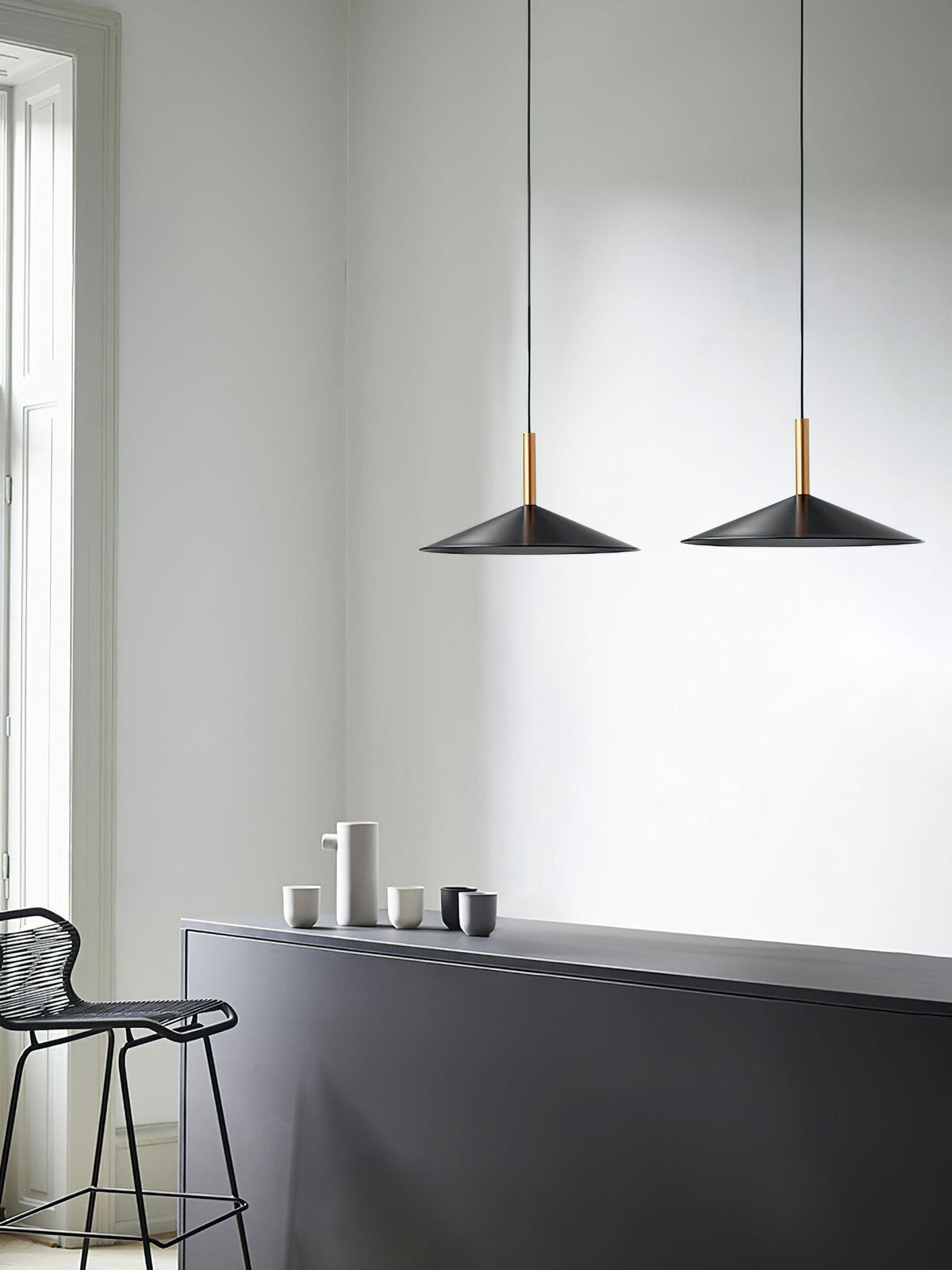 Altura Cone LED Pendant Light in Black and Gold for Modern Interiors