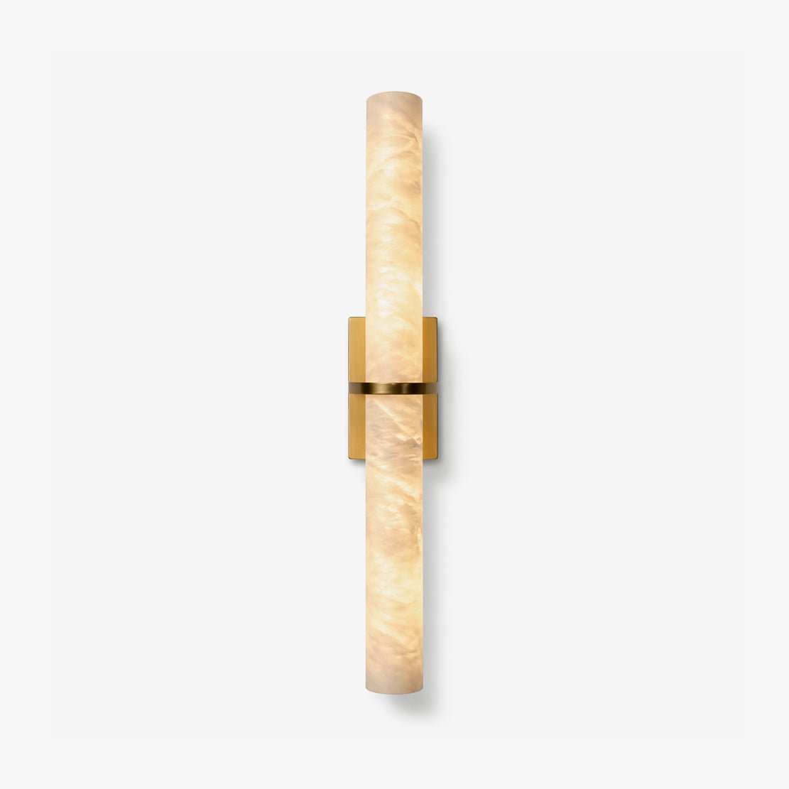 Aluna Alabaster Bar Wall Sconce in Brushed Brass