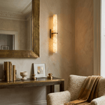 Aluna Alabaster Bar Wall Sconce in Brushed Brass