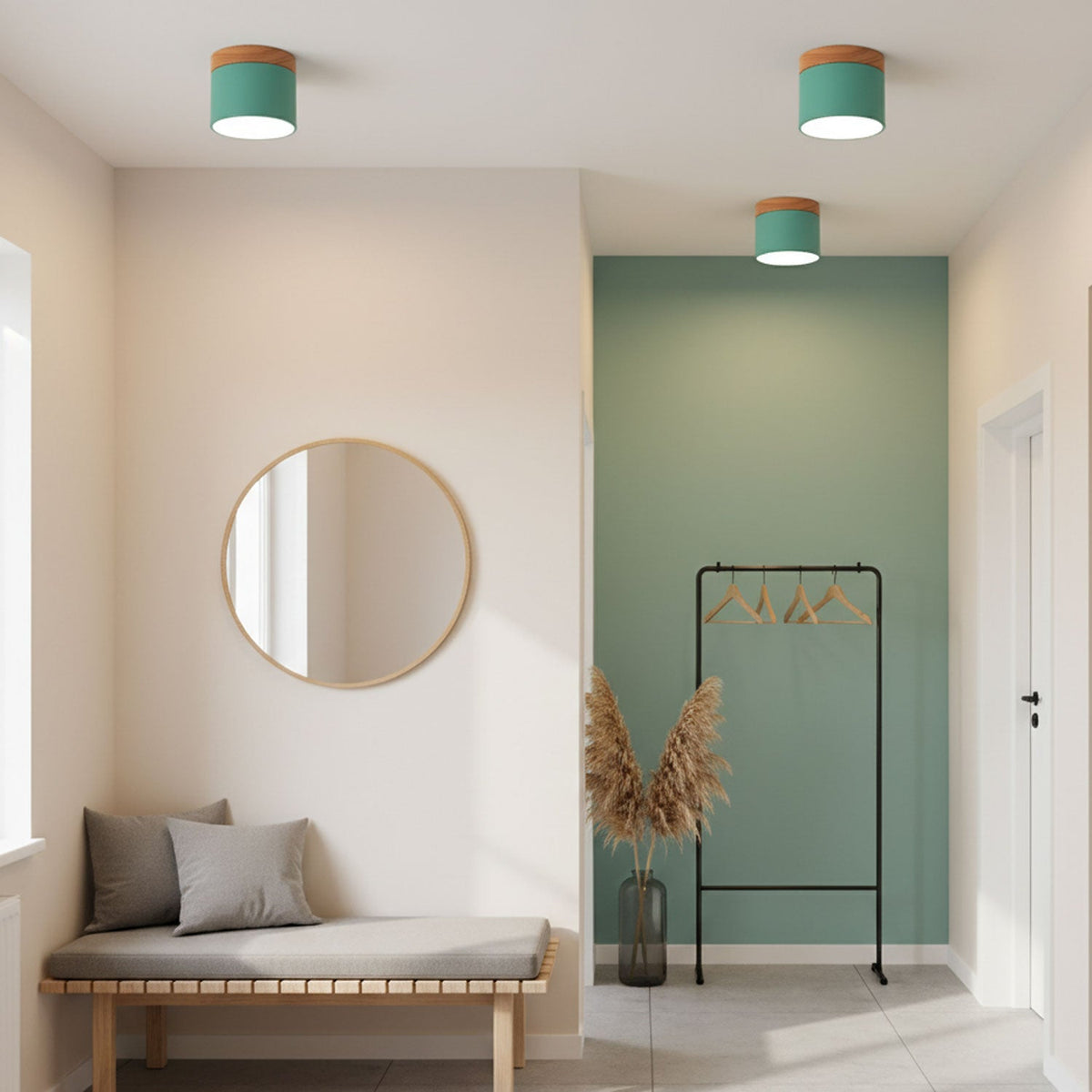 Alva Wooden Surface Downlight – Scandinavian Minimalist Ceiling Lamp