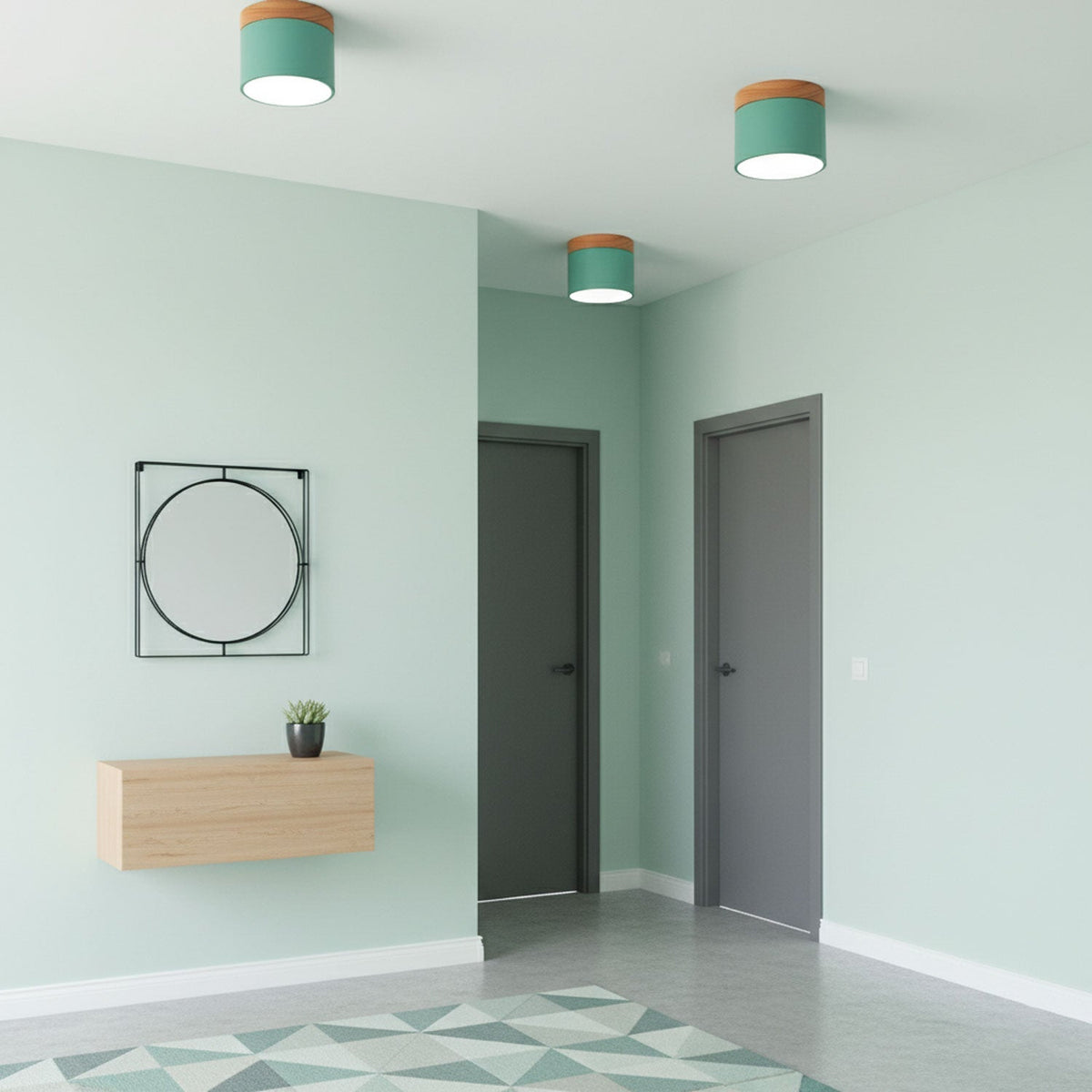 Alva Wooden Surface Downlight – Scandinavian Minimalist Ceiling Lamp