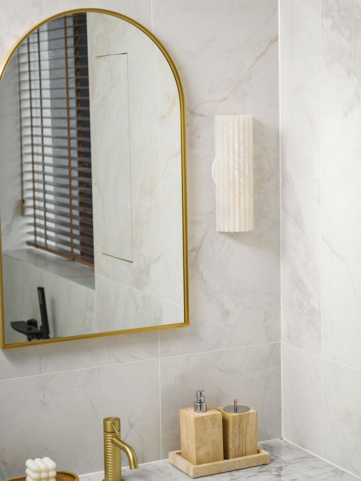 Alvia Alabaster Wall Sconce — Natural Stone LED Wall Light