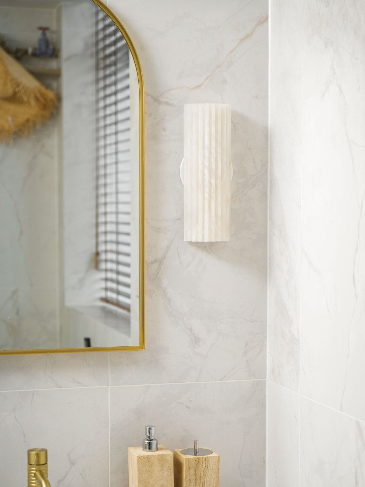 Alvia Alabaster Wall Sconce — Natural Stone LED Wall Light