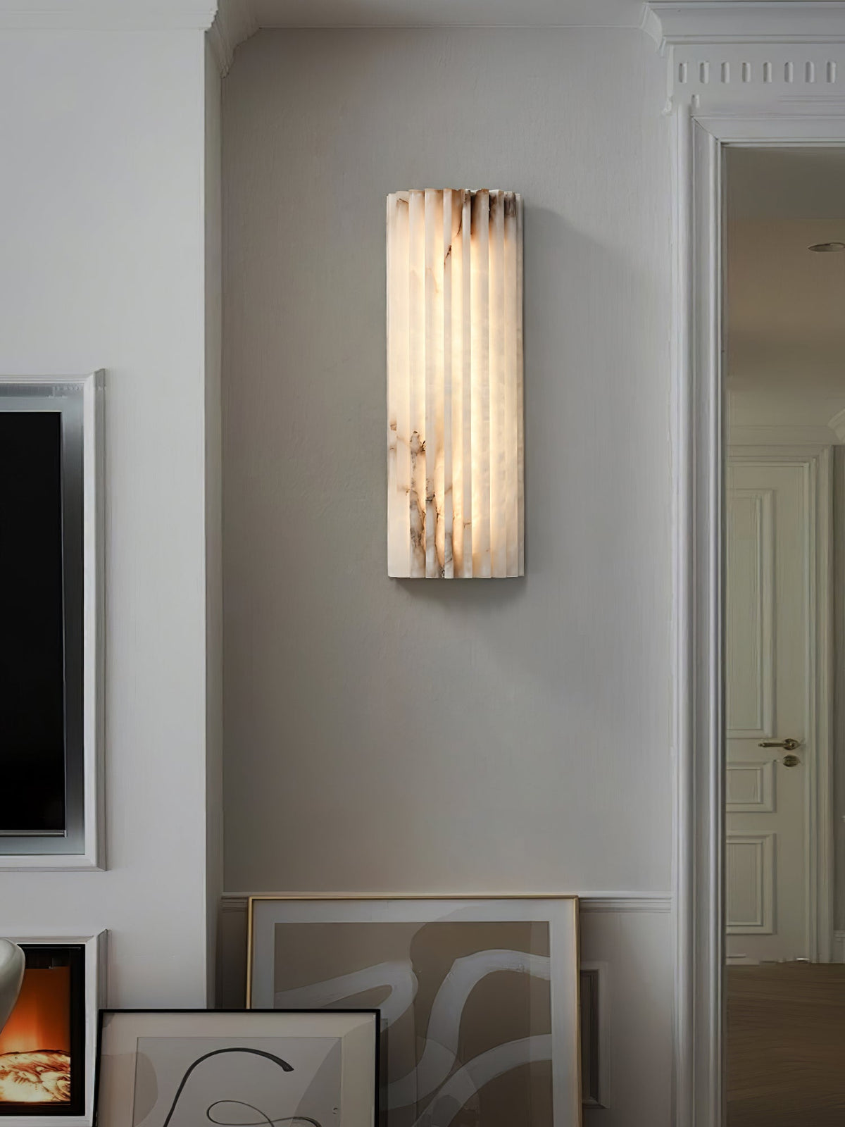 Alvia Alabaster Wall Sconce — Natural Stone LED Wall Light