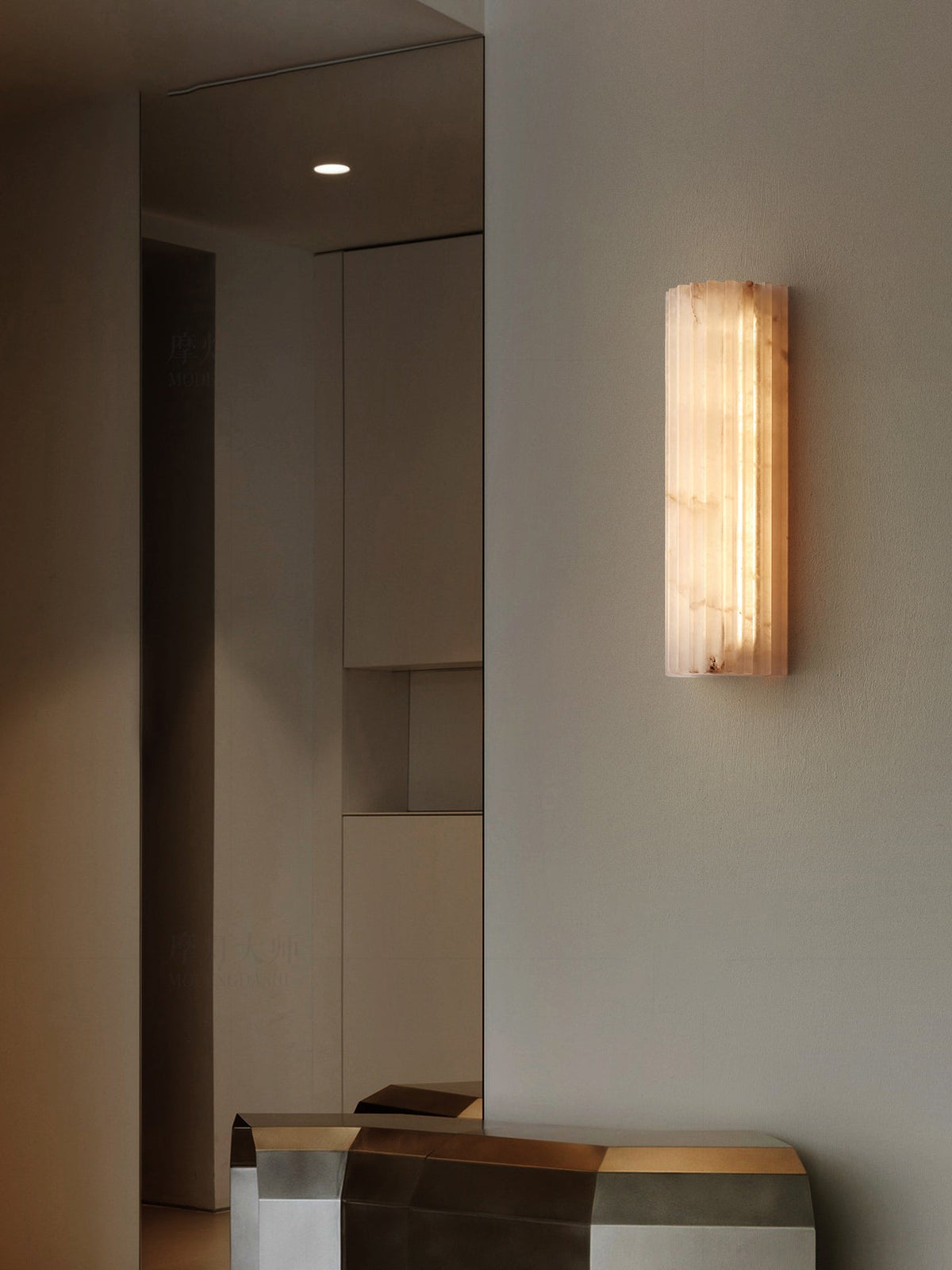 Alvia Alabaster Wall Sconce — Natural Stone LED Wall Light