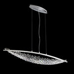 Amaca Crystal LED Linear Pendant Light, Modern Minimalist Chandelier